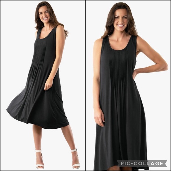 Eileen Fisher 100% Silk Pin-tuck Detail Tunic Shift Midi Tank Dress - Picture 2 of 7